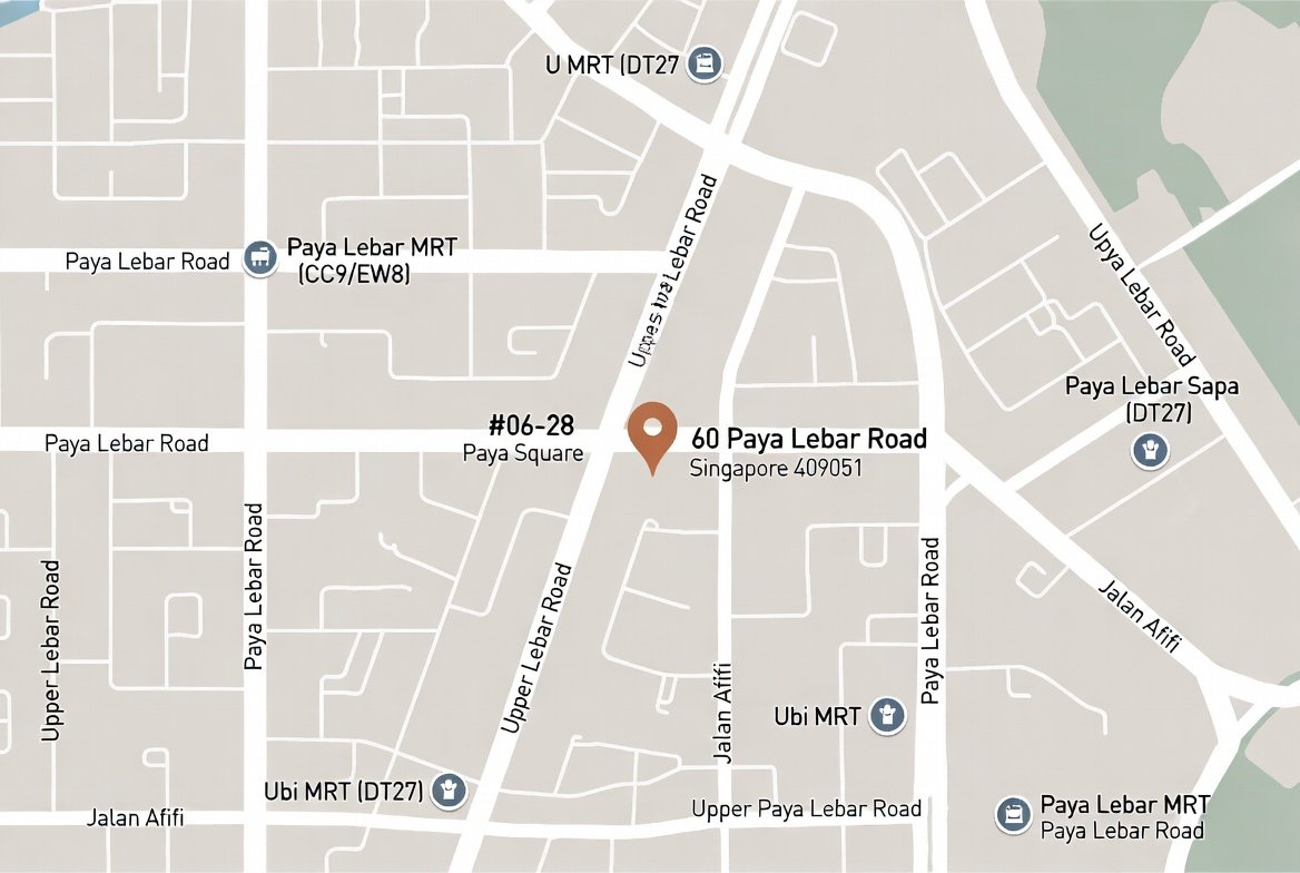 Map showing Jorco Design studio at 60 Paya Lebar Road, #06-28 Paya Lebar Square, Singapore 409051